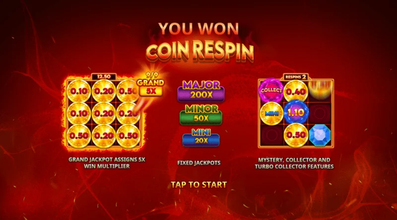 Blazing Coins Deluxe ponovno okretanje novčića